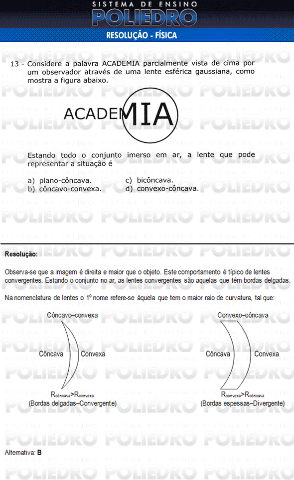 Questão 13 - Física e Português - AFA 2010