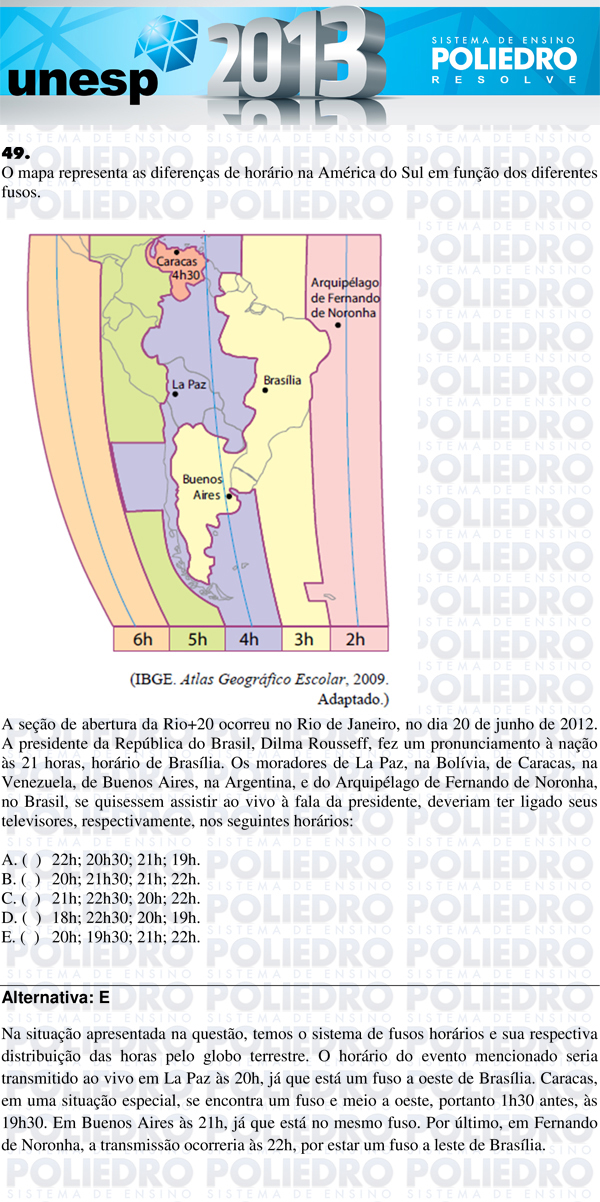Questão 49 - 1ª Fase - UNESP 2013