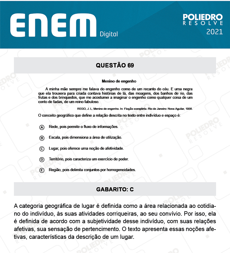 Questão 69 - 1º Dia - Prova Branca - Espanhol - ENEM DIGITAL 2020