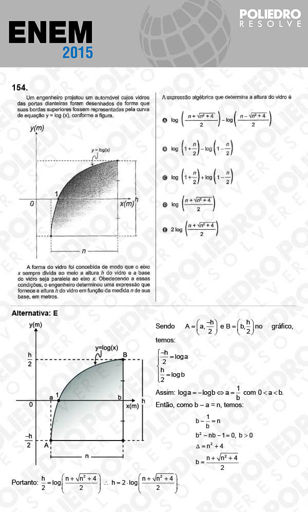 Questão 154 - Domingo (Prova Azul) - ENEM 2015