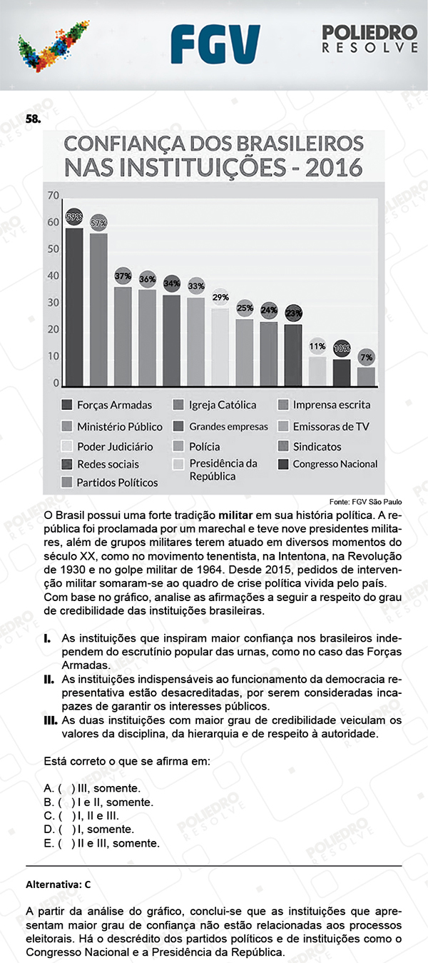 Questão 58 - Objetivas - FGV 2018