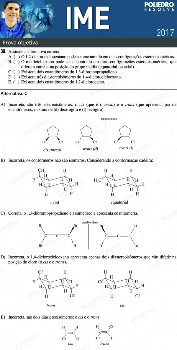 Questão 39 - 1ª Fase - Objetiva - IME 2017