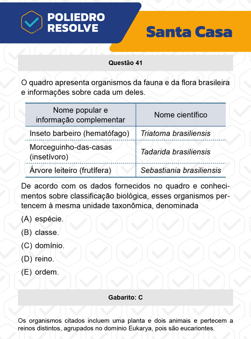 Questão 41 - 1º Dia - SANTA CASA 2023