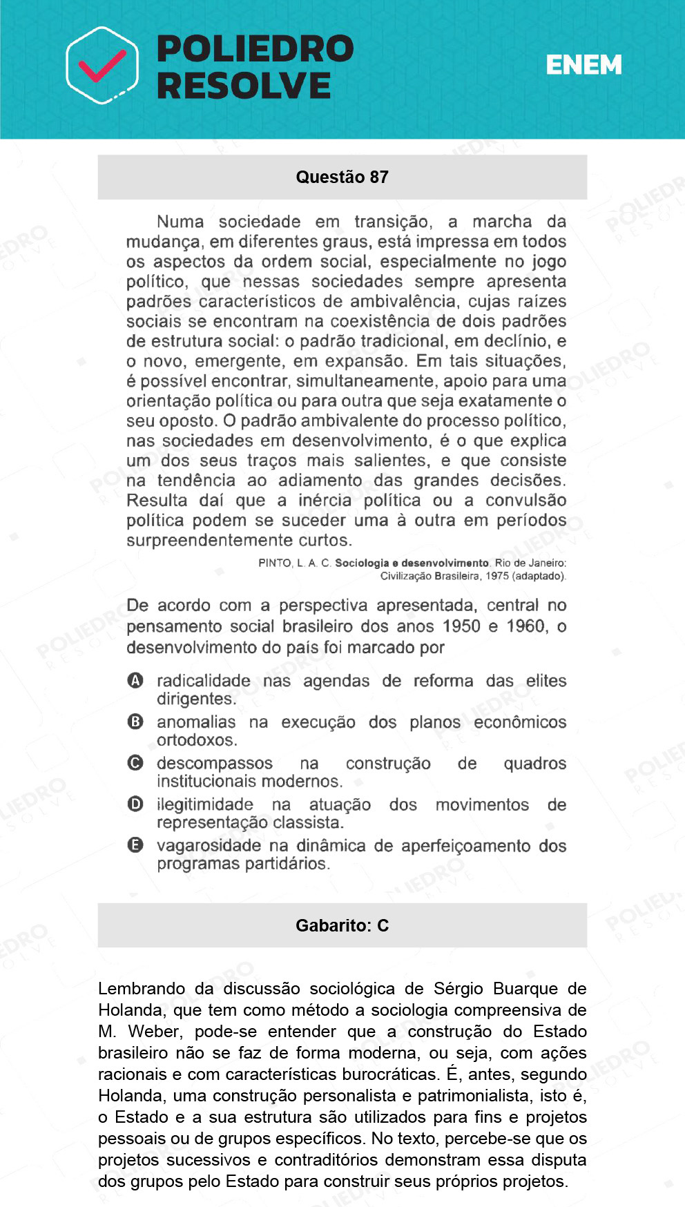 Questão 87 - 1º Dia - Prova Branca - ENEM 2021