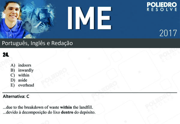 Questão 24 - Português e Inglês - IME 2017