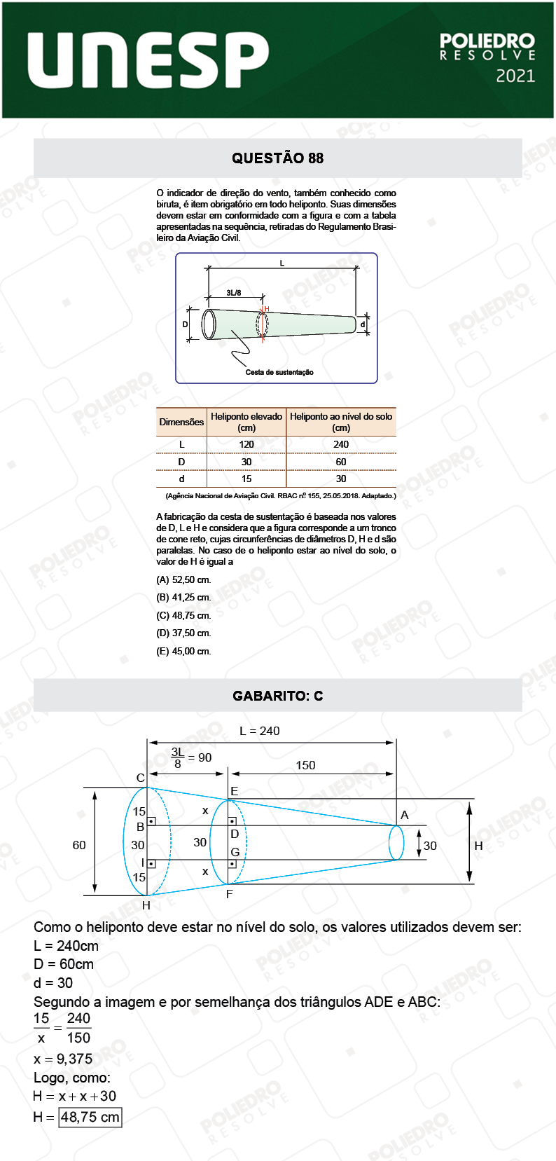 Questão 88 - 1ª Fase - 2º Dia - UNESP 2021