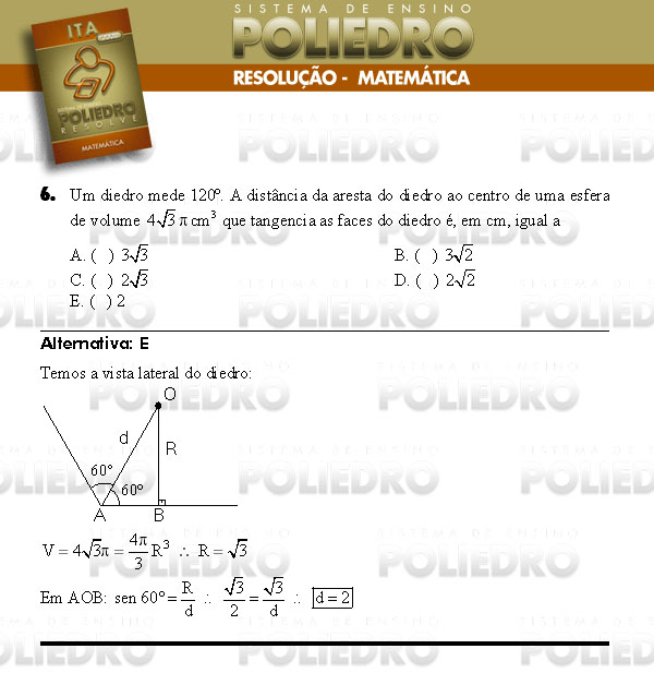 Questão 6 - Matemática - ITA 2008