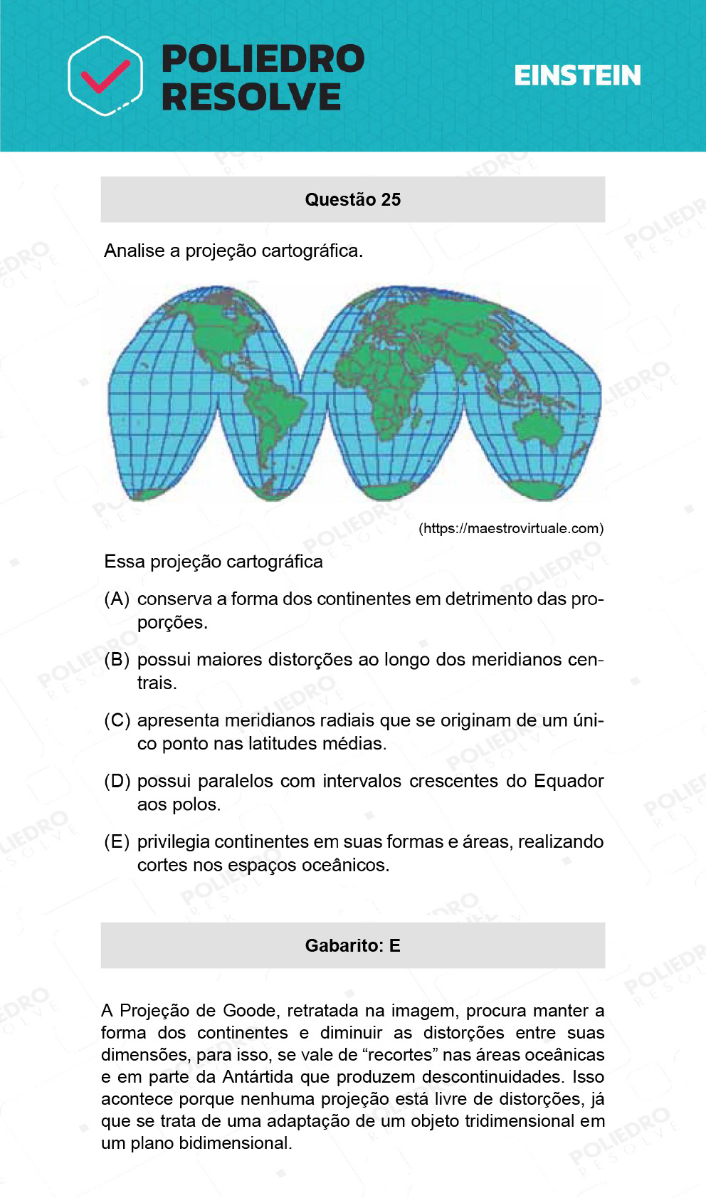 Questão 25 - Fase única - EINSTEIN 2022