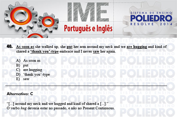 Questão 40 - Português e Inglês - IME 2014