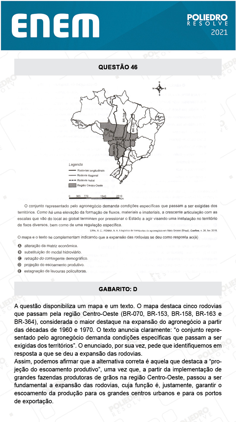 Questão 46 - 1º DIA - Prova Branca - ENEM 2020