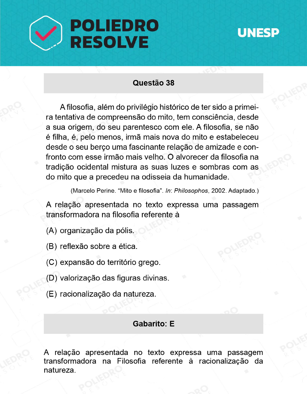 Questão 38 - 2ª Fase - UNESP 2022