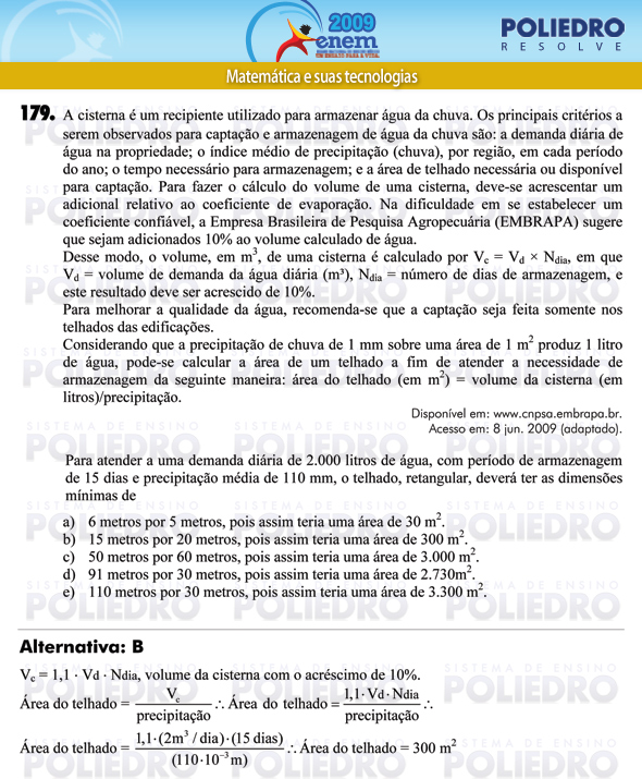 Questão 179 - Prova - ENEM 2009