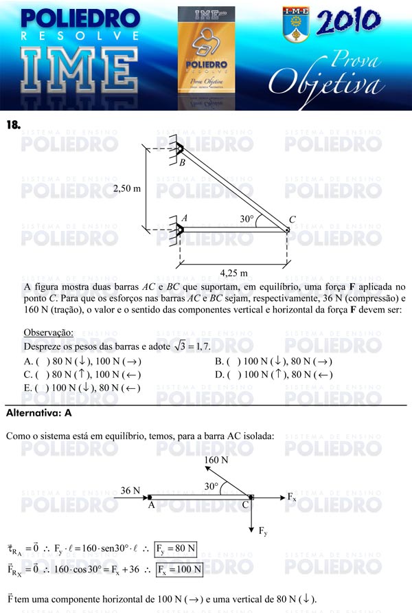 Questão 18 - Objetiva - IME 2010