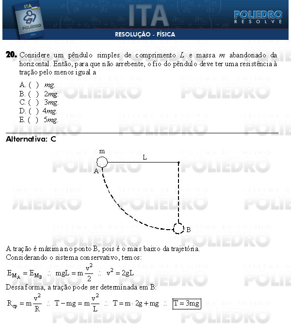 Questão 20 - Física - ITA 2009