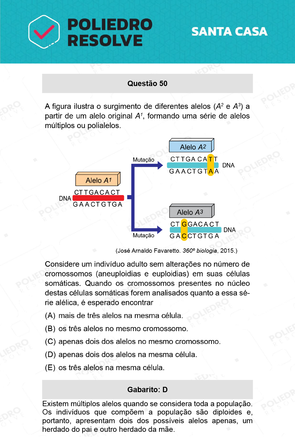 Questão 50 - 1º Dia - SANTA CASA 2022