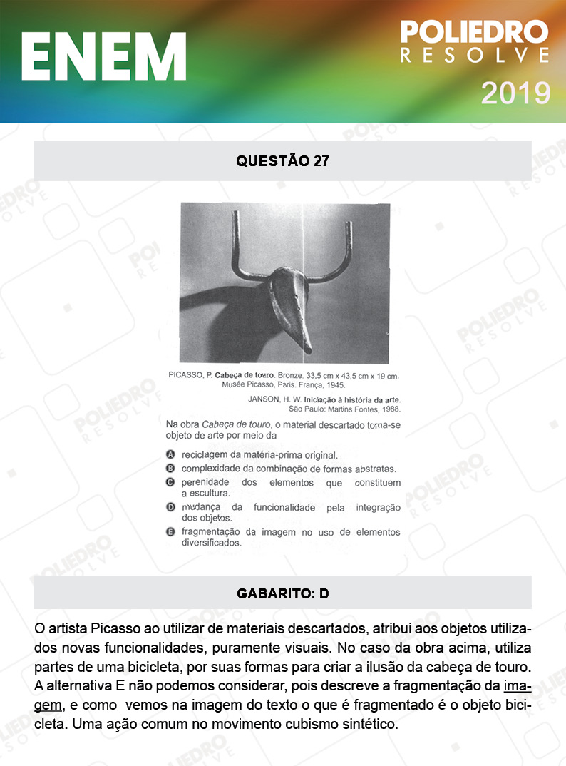 Questão 27 - 1º DIA - PROVA AMARELA - ENEM 2019