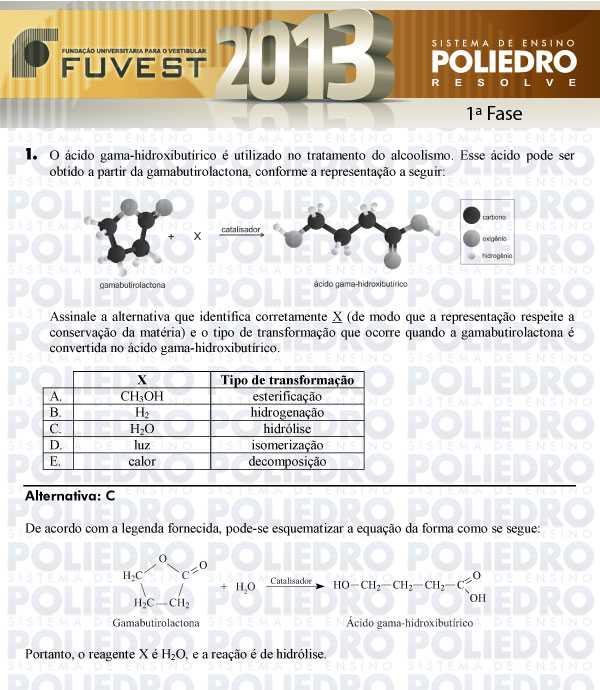 Questão 1 - 1ª Fase - FUVEST 2013