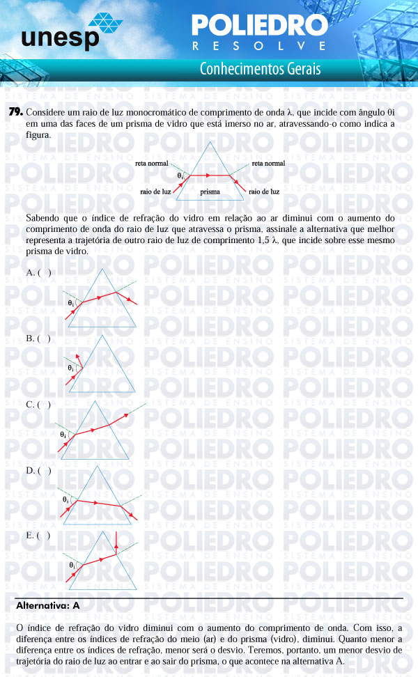 Questão 79 - 1ª Fase - UNESP 2011