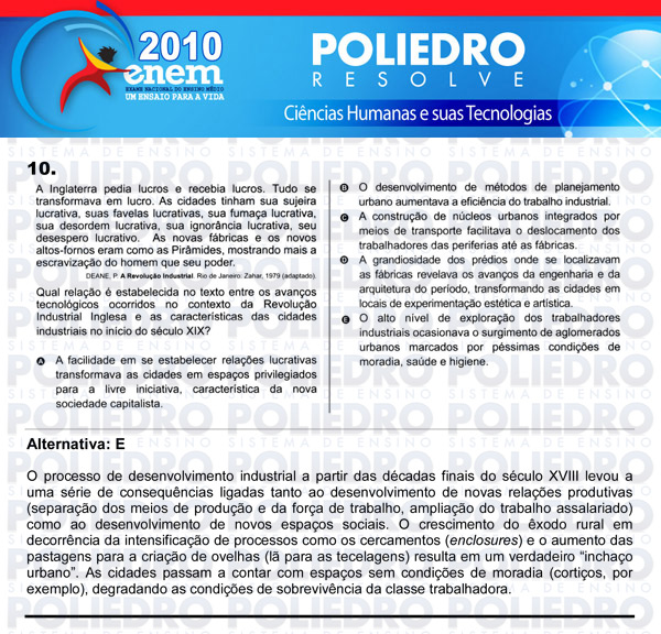 Questão 10 - Sábado (Prova azul) - ENEM 2010