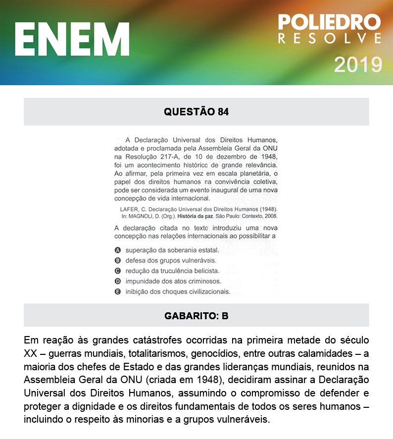 Questão 84 - 1º DIA - PROVA AZUL - ENEM 2019