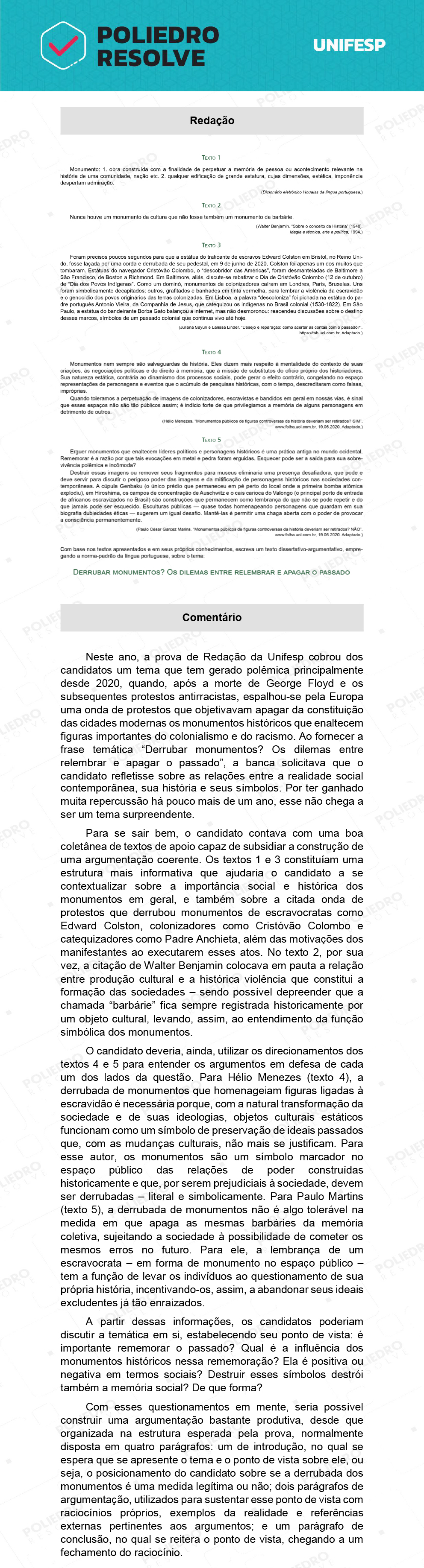 Redação - 1º Dia - 20/01/22 - UNIFESP 2022