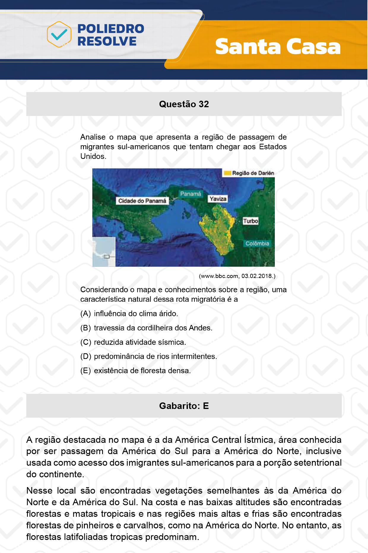 Questão 32 - 1º Dia - SANTA CASA 2024