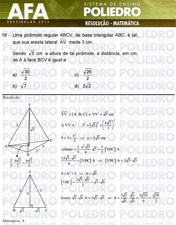 Questão 18 - Prova Modelo A - AFA 2013