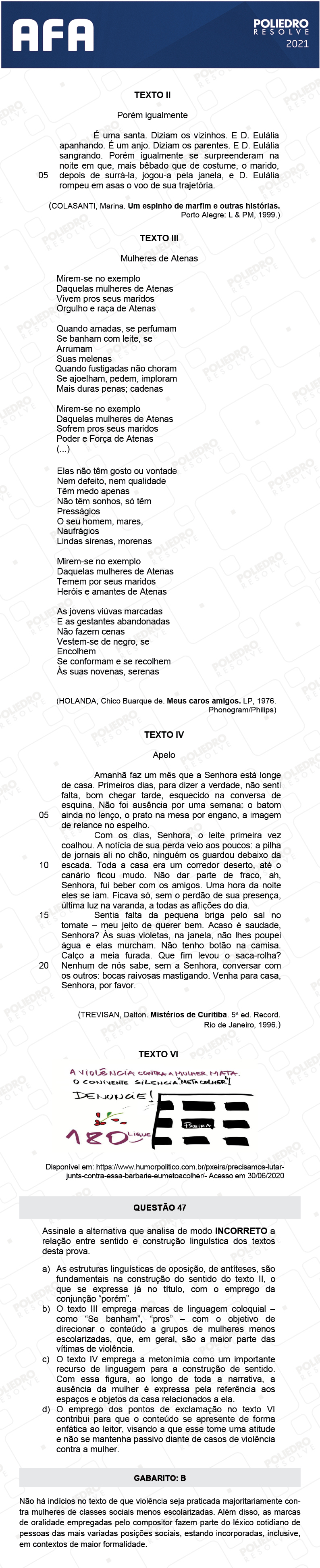 Questão 47 - Prova Modelo A - AFA 2021