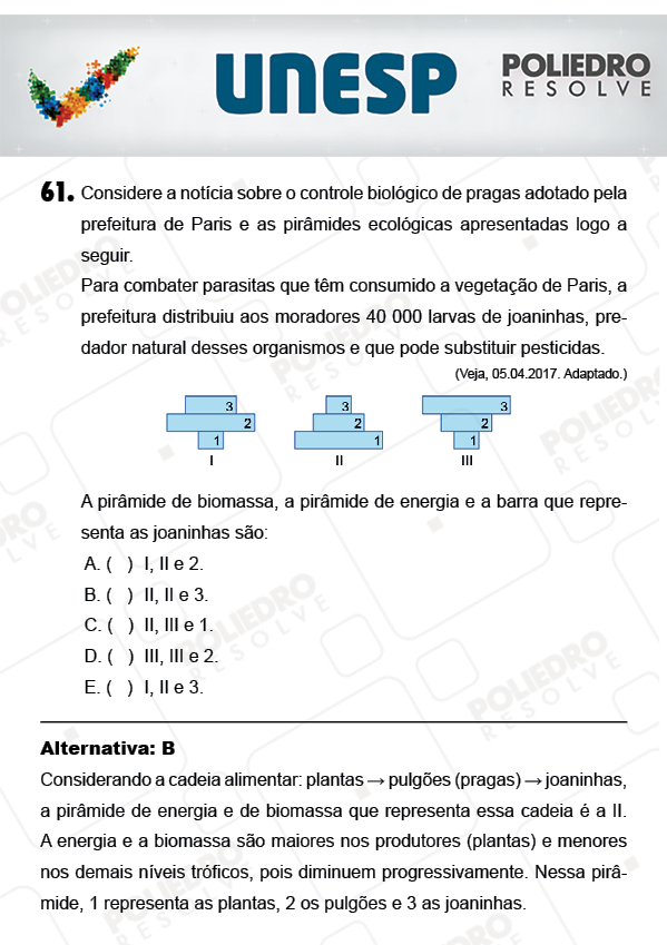 Questão 61 - 1ª Fase - PROVA 4 - UNESP 2018