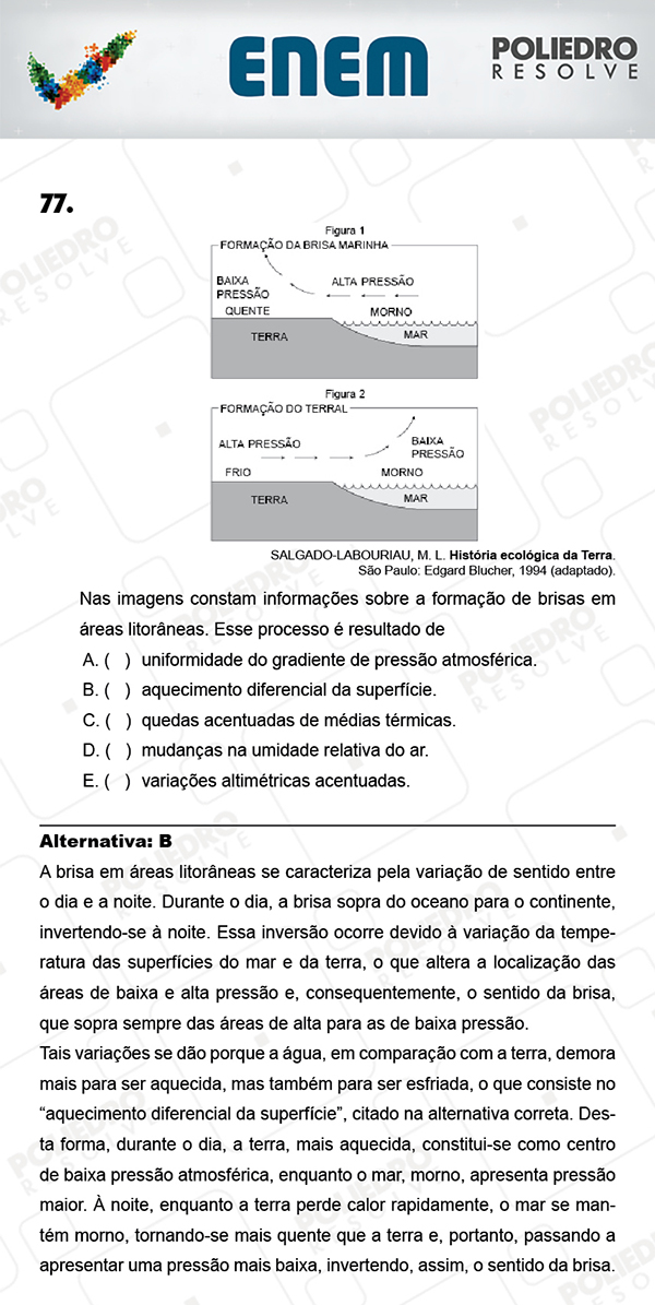 Questão 77 - 1º Dia (PROVA AZUL) - ENEM 2017