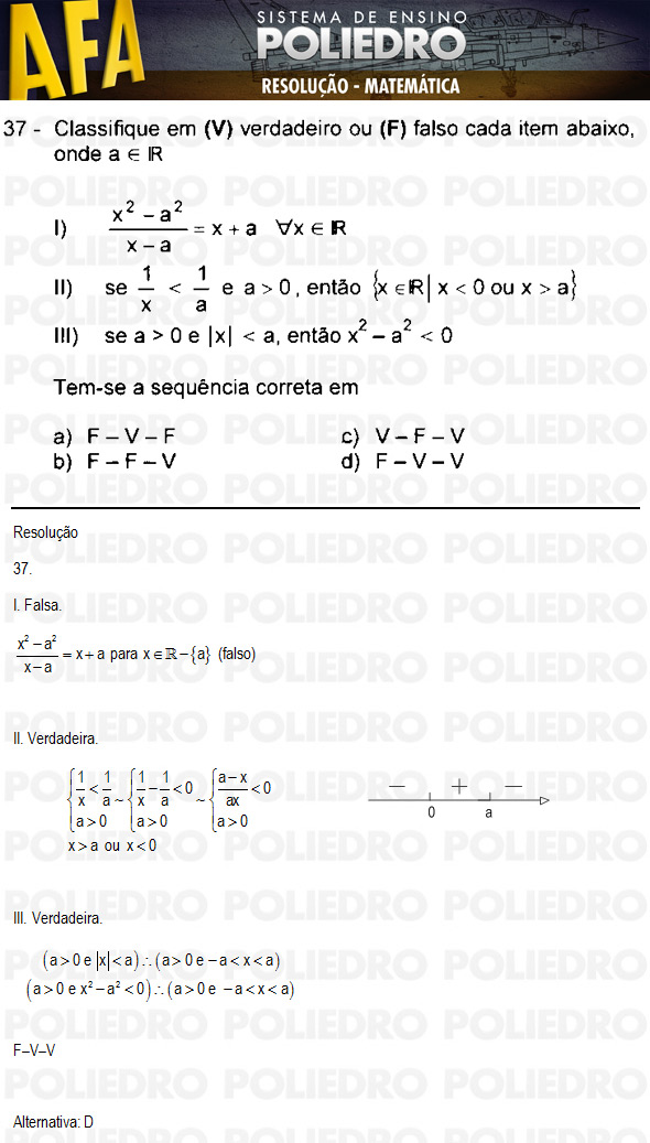 Questão 37 - Código 11 - AFA 2011