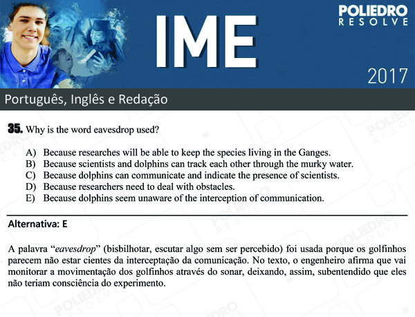 Questão 35 - Português e Inglês - IME 2017