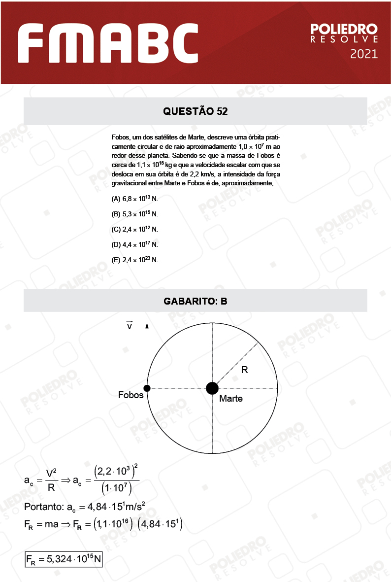 Questão 52 - Fase única - FMABC 2021