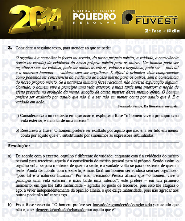 Dissertação 3 - 2ª Fase 1º Dia - FUVEST 2014