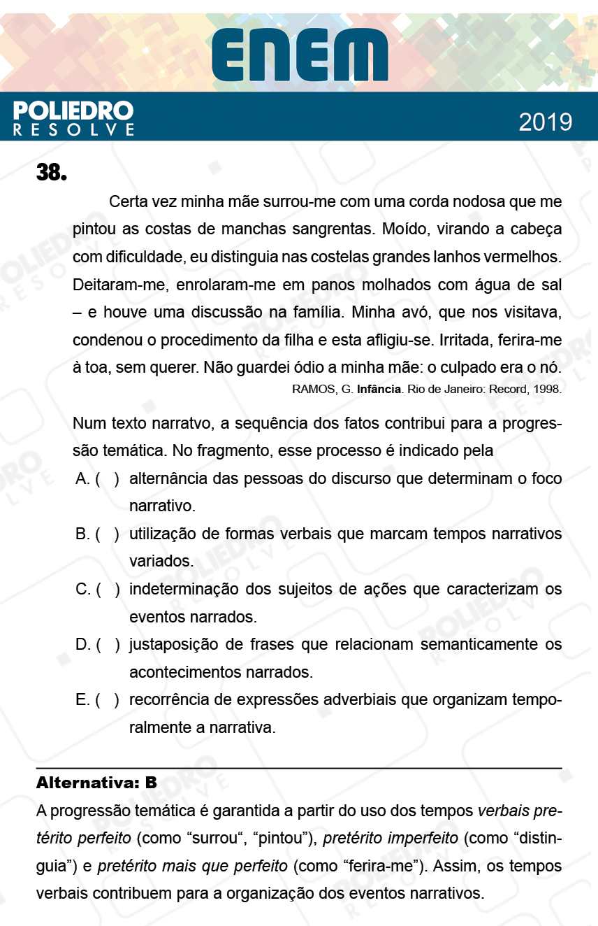 Questão 38 - 1º Dia - Prova AZUL - ENEM 2018