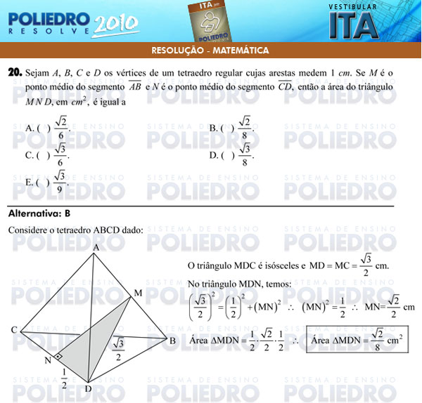 Questão 20 - Matemática - ITA 2010