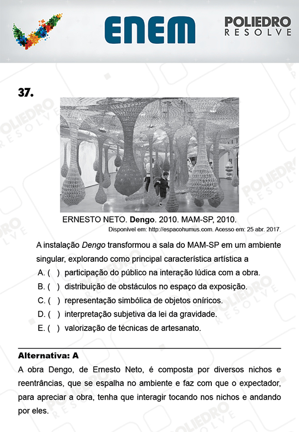 Questão 37 - 1º Dia (PROVA AZUL) - ENEM 2017