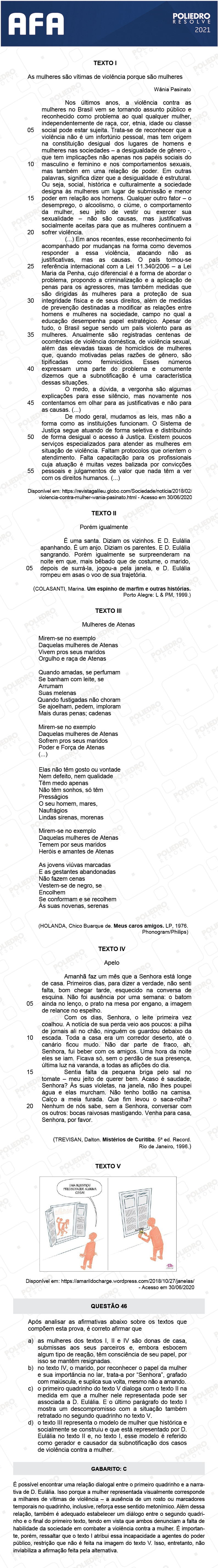 Questão 46 - Prova Modelo A - AFA 2021