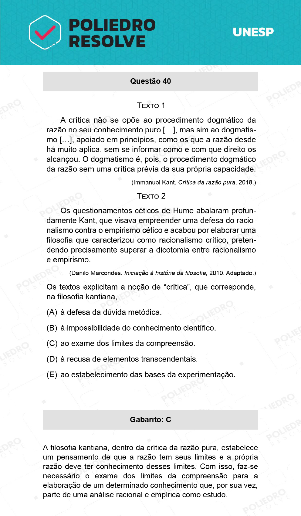 Questão 40 - 2ª Fase - UNESP 2022