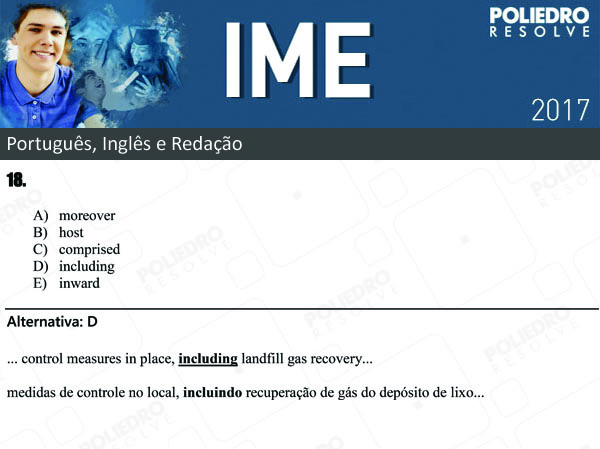 Questão 18 - Português e Inglês - IME 2017