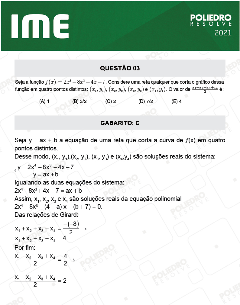 Questão 3 - 1ª FASE - IME 2021