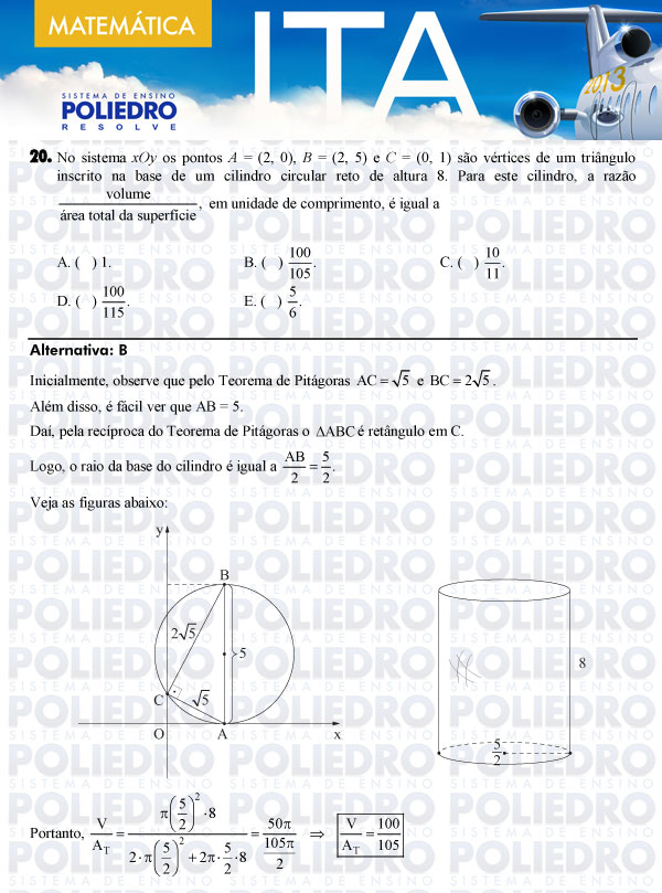 Questão 20 - Matemática - ITA 2013