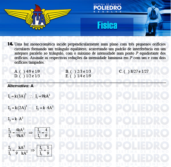 Questão 14 - Física - ITA 2014