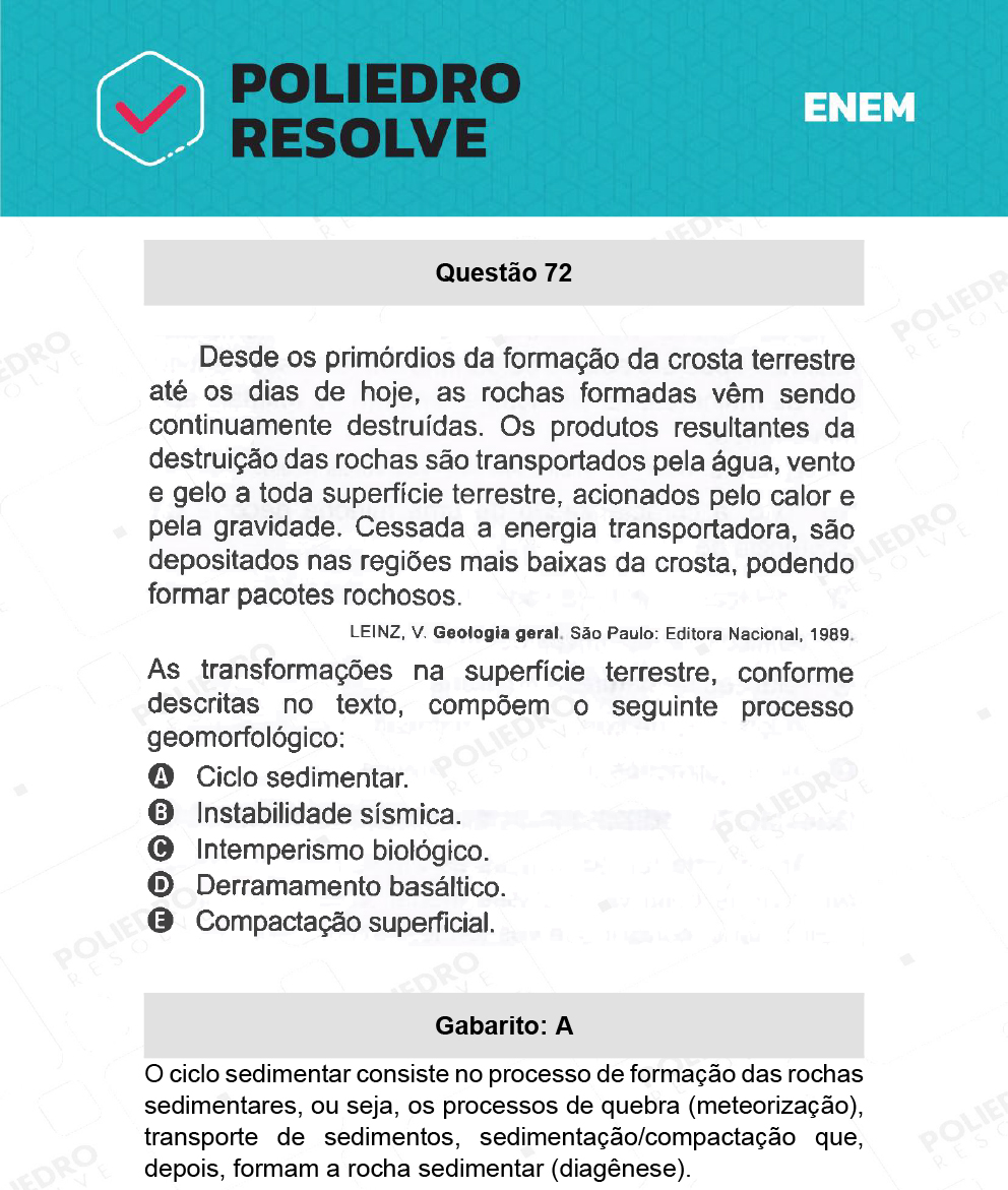 Questão 72 - 1º Dia - Prova Amarela - ENEM 2021