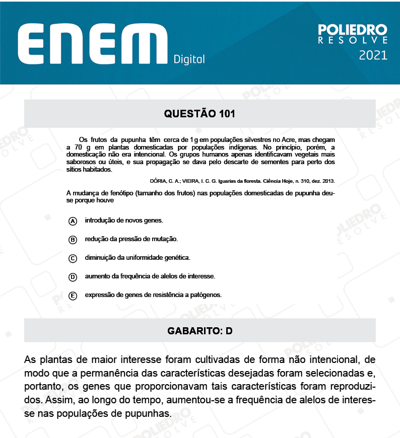 Questão 101 - 2º Dia - Prova Cinza - ENEM DIGITAL 2020