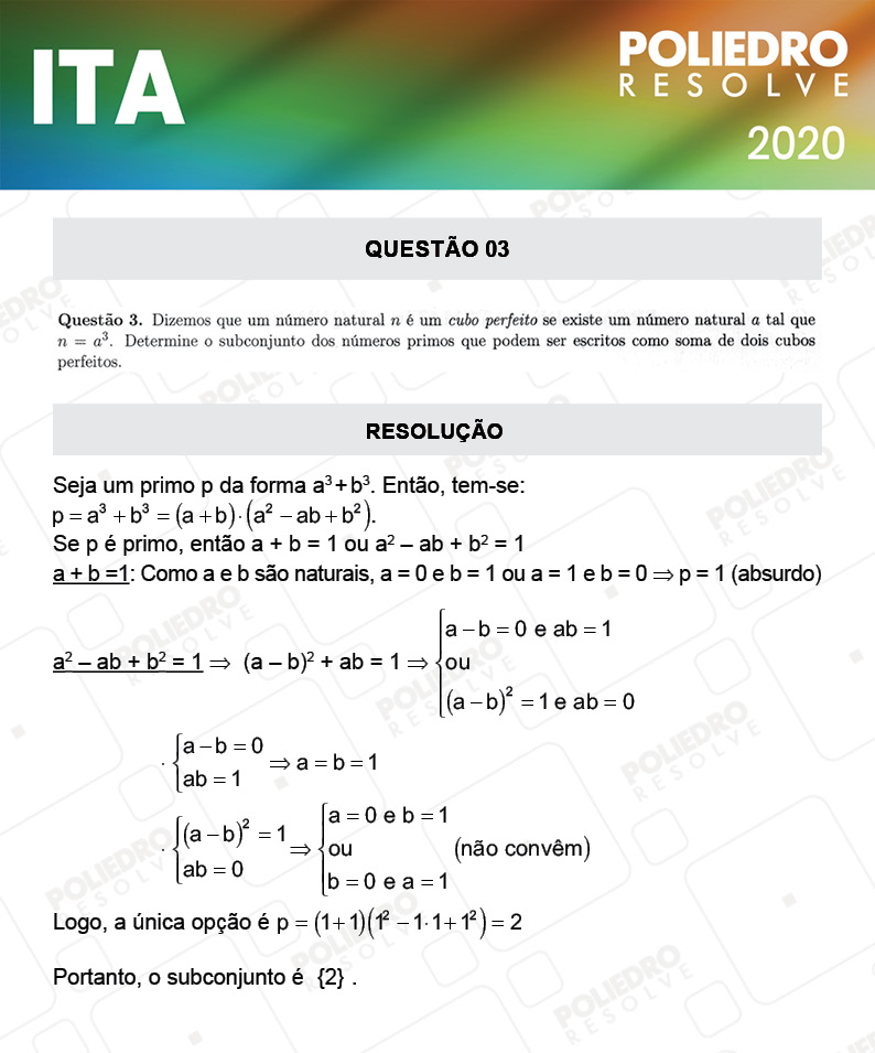 Dissertação 3 - 2ª Fase - 1º Dia - Mat / Quí - ITA 2020