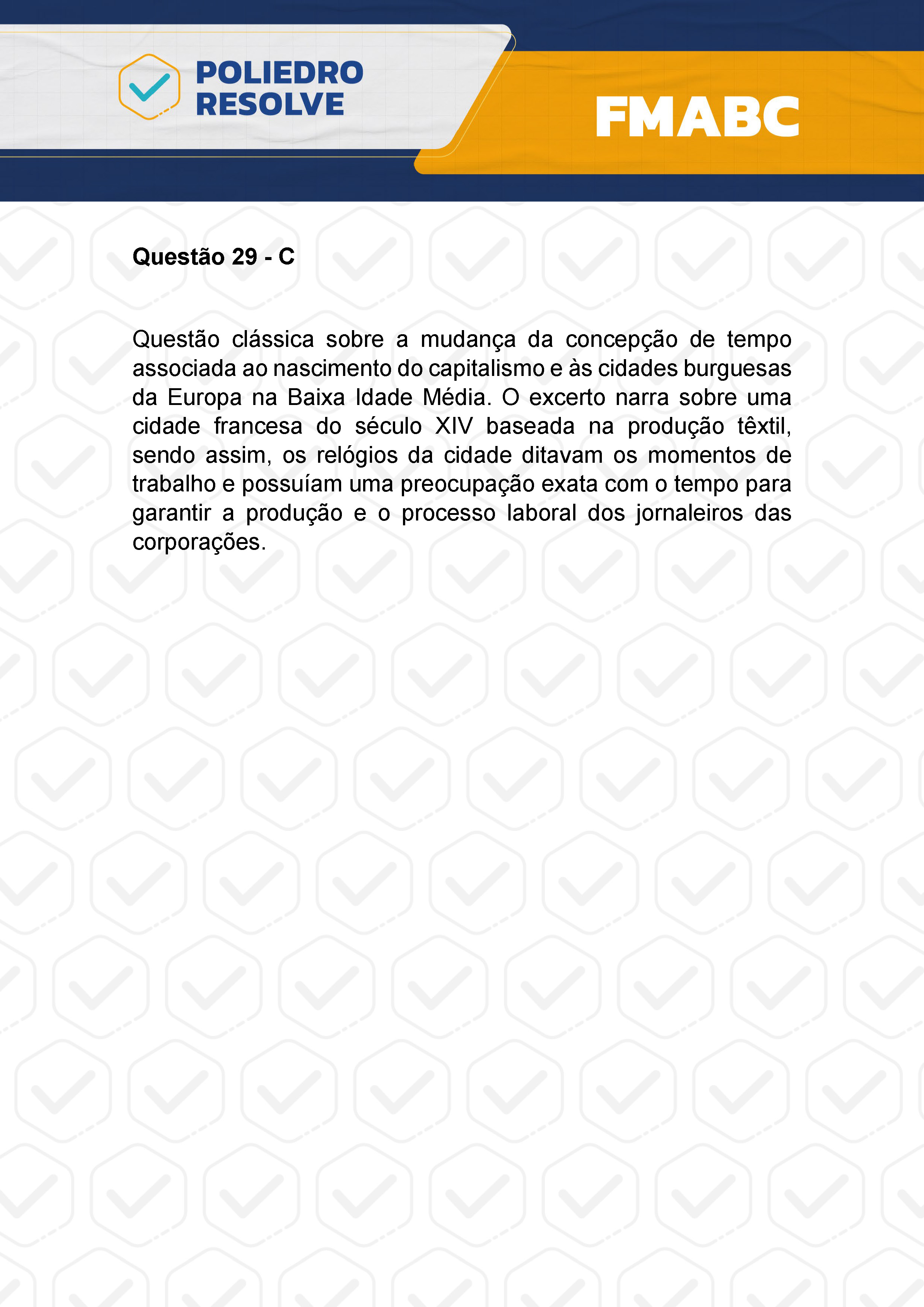 Questão 29 - Fase única - FMABC 2024