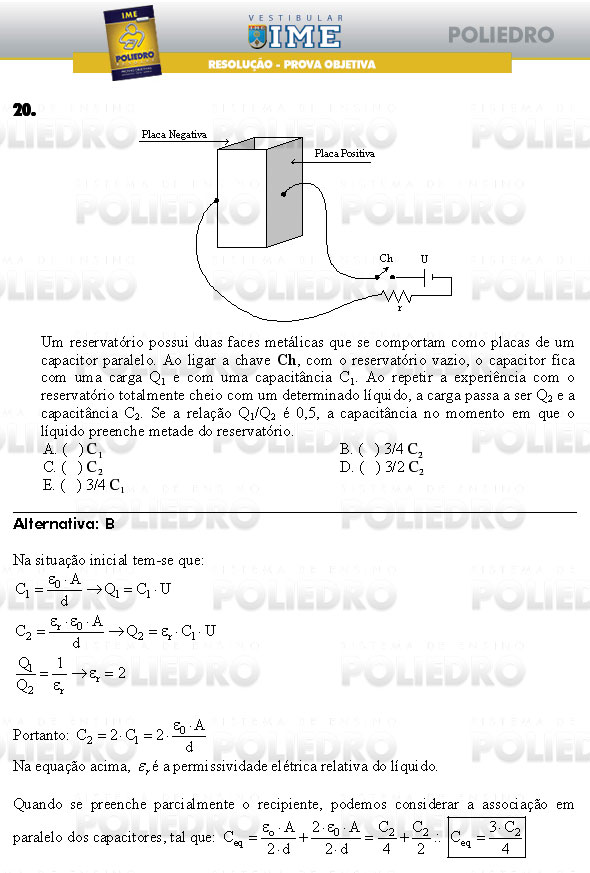 Questão 20 - Objetiva - IME 2009