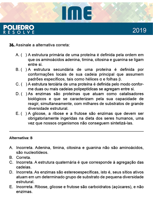 Questão 36 - 1ª Fase - IME 2019