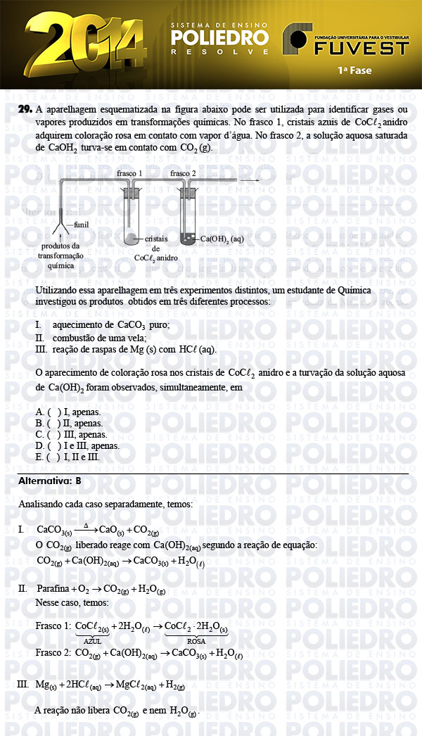 Questão 29 - 1ª Fase - FUVEST 2014